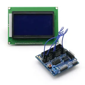 [Discontinued] SainSmart 12864 Graphic Blue LCD   Sensor Shield V5 for Arduino UNO MEGA R3 ATMEL AVR