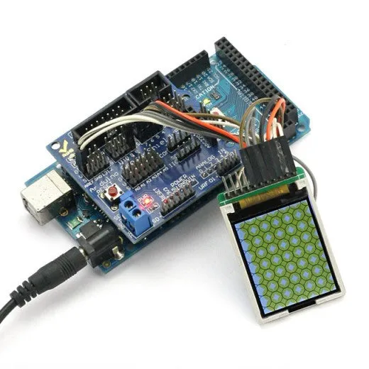 [Discontinued] Sainsmart Mega2560  1.8''LCD Display  Sensor Shield V5 Module For Arduino Robot