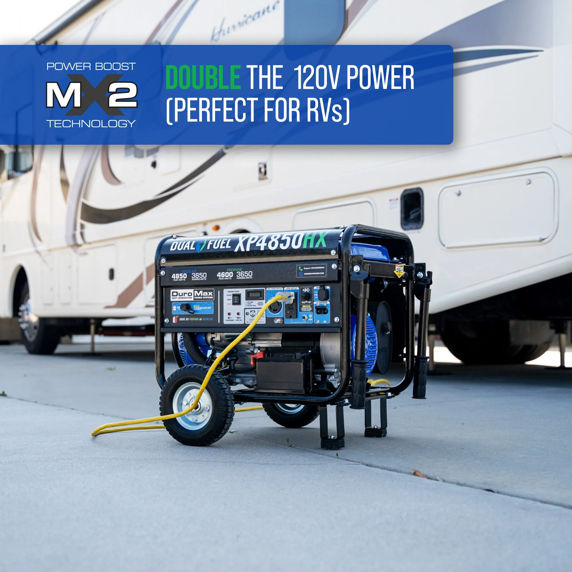 DuroMax XP4850HX 3850W/4850W Dual Fuel CO Alert Electric Start Generator New