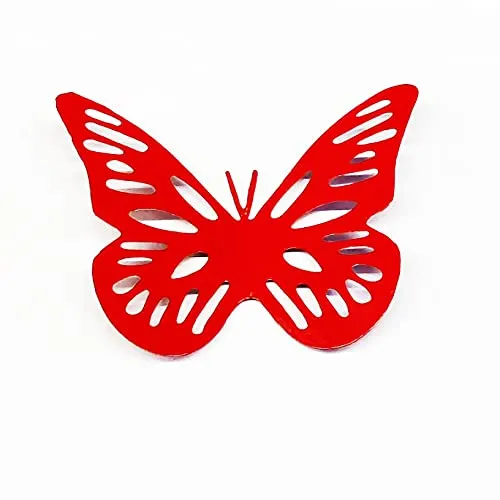 Elan Butterfly Fridge Magnet, Home Decoration,4.7 * 3.7 inch Large |Colourful Decoration | Ideal for Cars, Refrigerators and Lockers set of 2 -(Red, Set of 2)