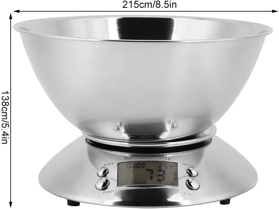 Electronic Digital Kitchen Scale With Removable Bowl Ab-C12