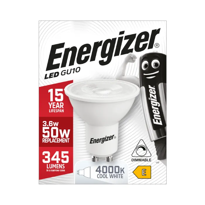 Energizer 3.6W GU10 LED Spotlight - Dimmable - 345lm - 4000K