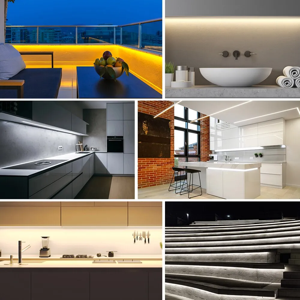 FCOB COB FOB CCT LED Light Strip IP68 640LEDs Outdoor Waterproof 24V 2700K to 6000K High Linear Warm Cool White