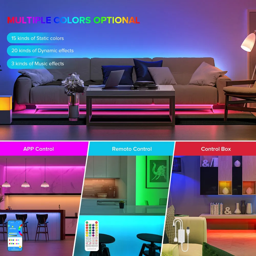 FCOB COB USB RGB LED Light Strip Full Set 576 LEDs DC5V IR38 Keys BT Music APP Flexible Dimmable Linear TV Backlight