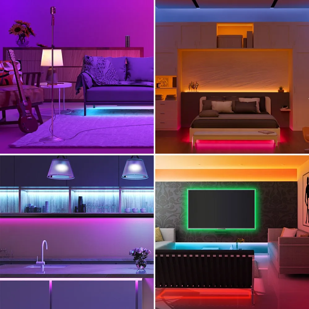 FCOB COB USB RGB LED Light Strip Full Set 576 LEDs DC5V IR38 Keys BT Music APP Flexible Dimmable Linear TV Backlight