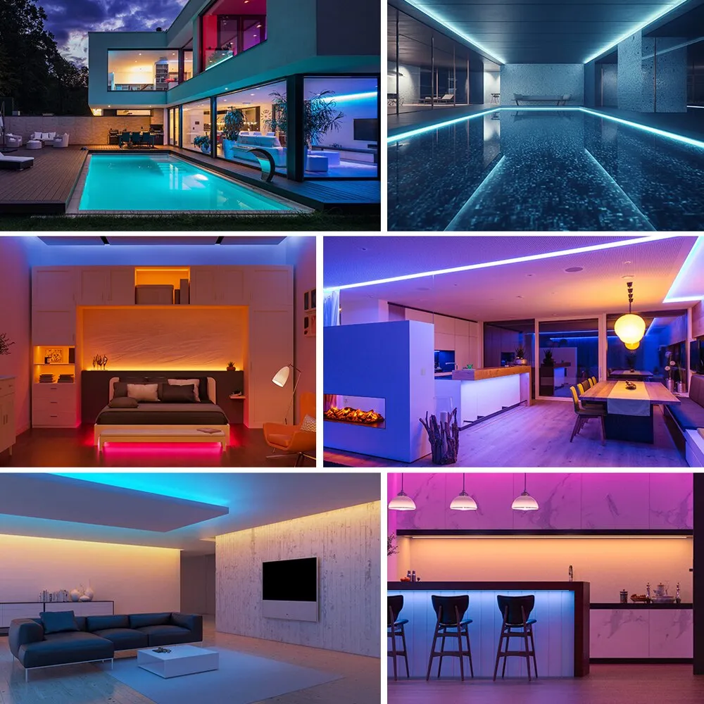 FCOB FOB COB LED Strip IP68 840 RGB LEDs 5M DC24V High Linear Dimmable Outdoor Waterproof Decoration