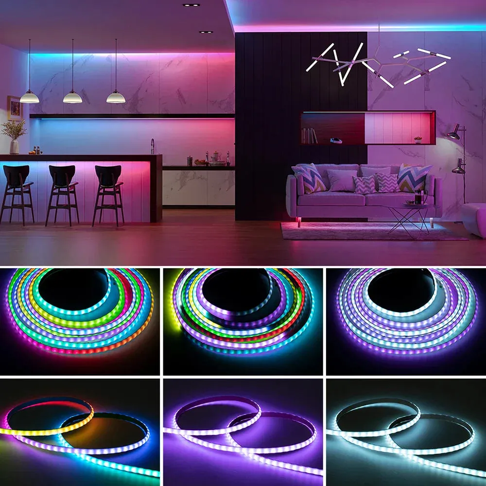 FCOB RGB IC LED Light Strip Similar WS2812B Individually Addressable 160LEDs Smart Pixels Magic DC5V