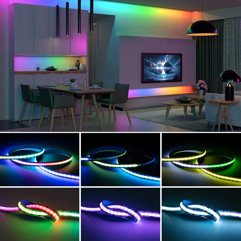 FCOB RGB IC LED Light Strip WS2811 Addressable 180LEDs Smart Pixels Magic Flexible RA90
