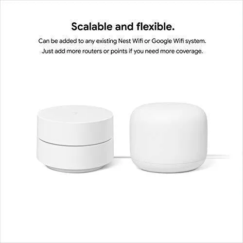 Google Nest Wifi -  AC2200 - Mesh WiFi System -  Wifi Router - 2200 Sq Ft Coverage - 1 pack