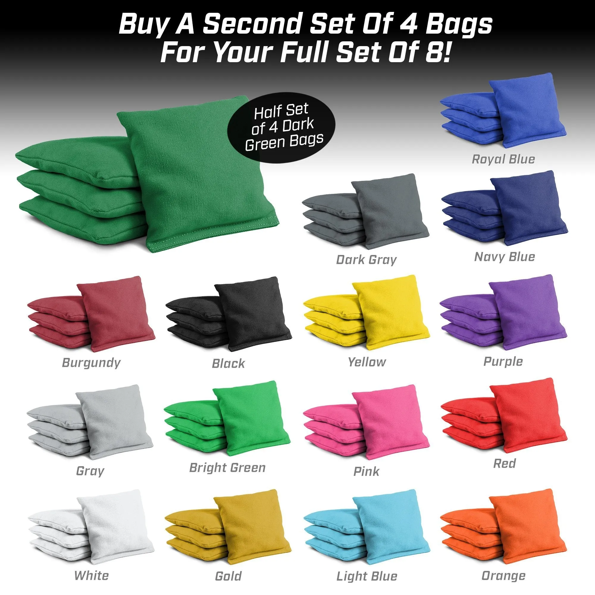 GoSports Official Regulation Bean Bags - Dark Green