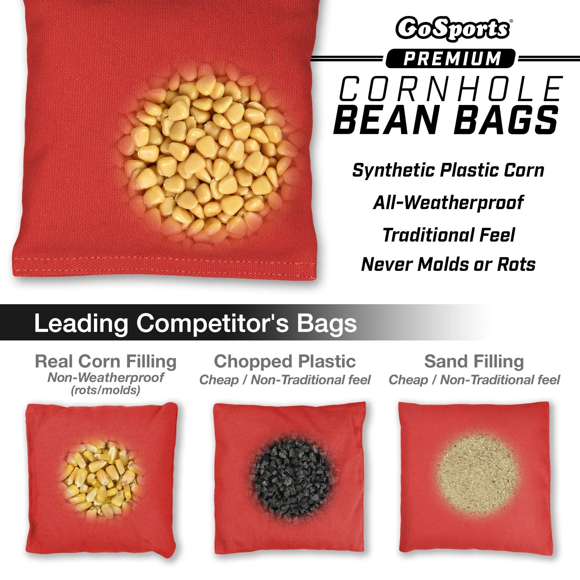 GoSports Official Regulation Bean Bags - Dark Green