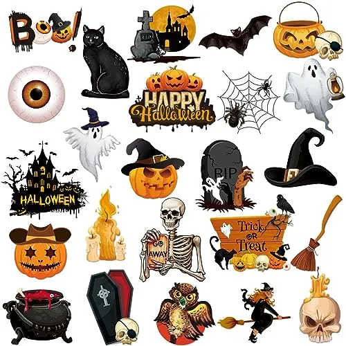 Harloon 24 Pieces Halloween Refrigerator Magnets Pumpkin Ghost Magnets Halloween Decorative Car Fridge Magnetic Stickers Halloween Magnets Decorations for Metal Door Mailbox Car Decor