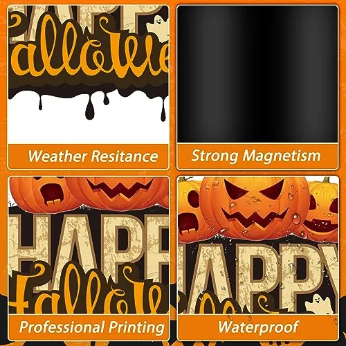Harloon 24 Pieces Halloween Refrigerator Magnets Pumpkin Ghost Magnets Halloween Decorative Car Fridge Magnetic Stickers Halloween Magnets Decorations for Metal Door Mailbox Car Decor