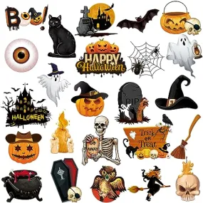 Harloon 24 Pieces Halloween Refrigerator Magnets Pumpkin Ghost Magnets Halloween Decorative Car Fridge Magnetic Stickers Halloween Magnets Decorations for Metal Door Mailbox Car Decor