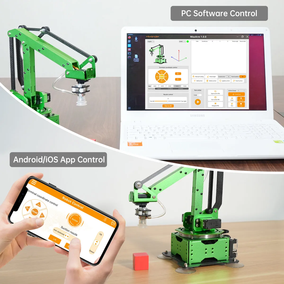 Hiwonder MaxArm Open Source Robot Arm Powered by ESP32 Support Python and Arduino Programming Inverse Kinematics Learning