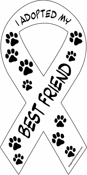 Imagine This 8-Inch by 4-Inch Car Magnet Social Issues Ribbon, I Adopted My Best Friend