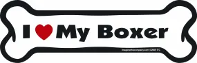 Imagine This Bone Car Magnet, I Love My Boxer, 2-Inch by 7-Inch