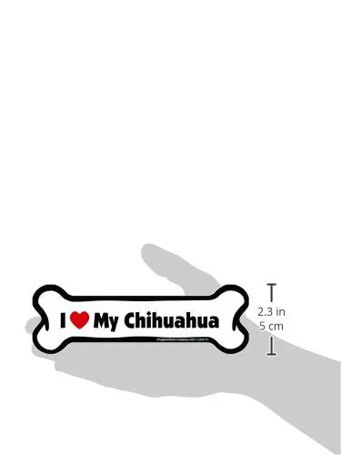 Imagine This Bone Car Magnet, I Love My Chihuahua, 2-inch by 7-inch
