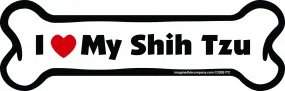 Imagine This Bone Car Magnet, I Love My Shih Tzu , 2-Inch by 7-Inch
