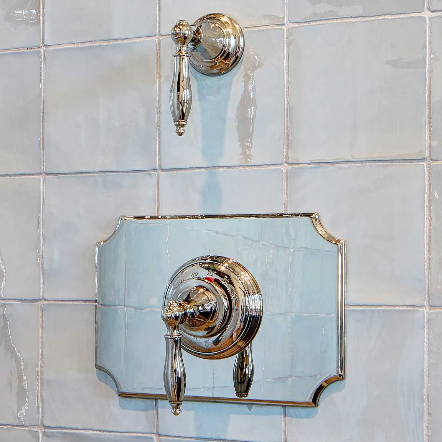 Imperial Deluxe 3/4" Concealed Thermostatic Shower System with 8" Rainhead Shower Head and Arched Shower Arm