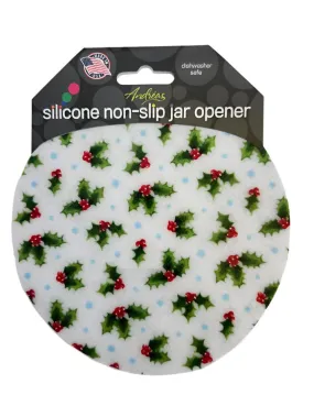 Jar Opener -  White Christmas Holly 71