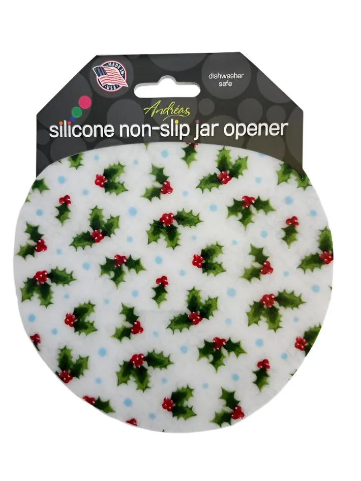 Jar Opener -  White Christmas Holly 71