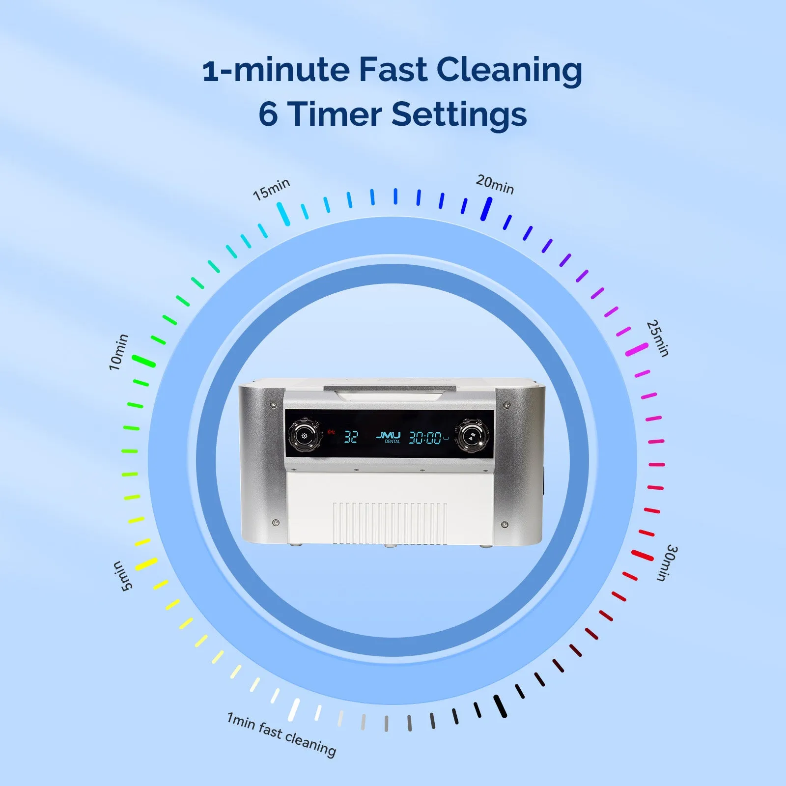 JMU Dental Ultrasonic Cleaner 1.6Gal Temperature Timer Settings
