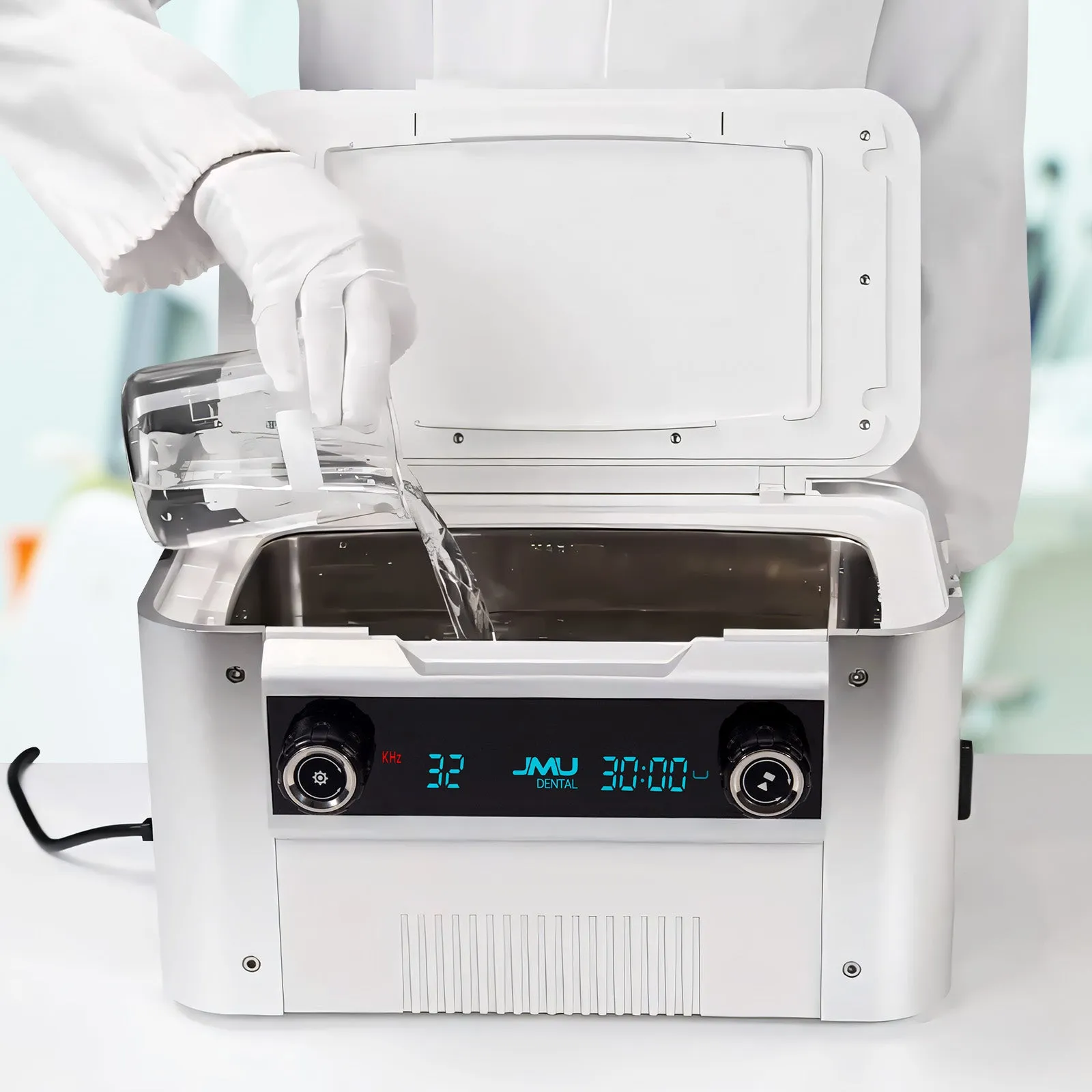 JMU Dental Ultrasonic Cleaner 1.6Gal Temperature Timer Settings