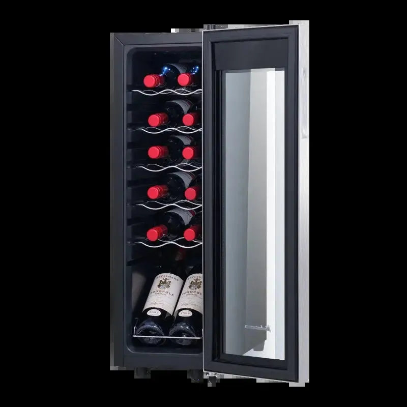 Kalamera 12 Bottle Free Standing Compressor Wine Cooler with Glass Door with Concealed Handle