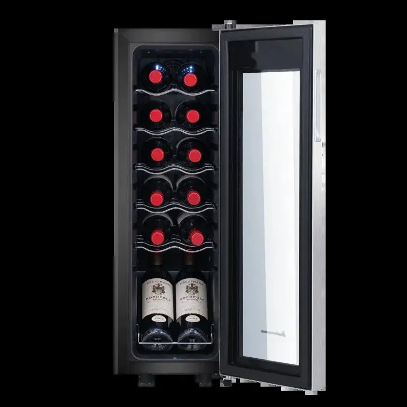 Kalamera 12 Bottle Free Standing Compressor Wine Cooler with Glass Door with Concealed Handle