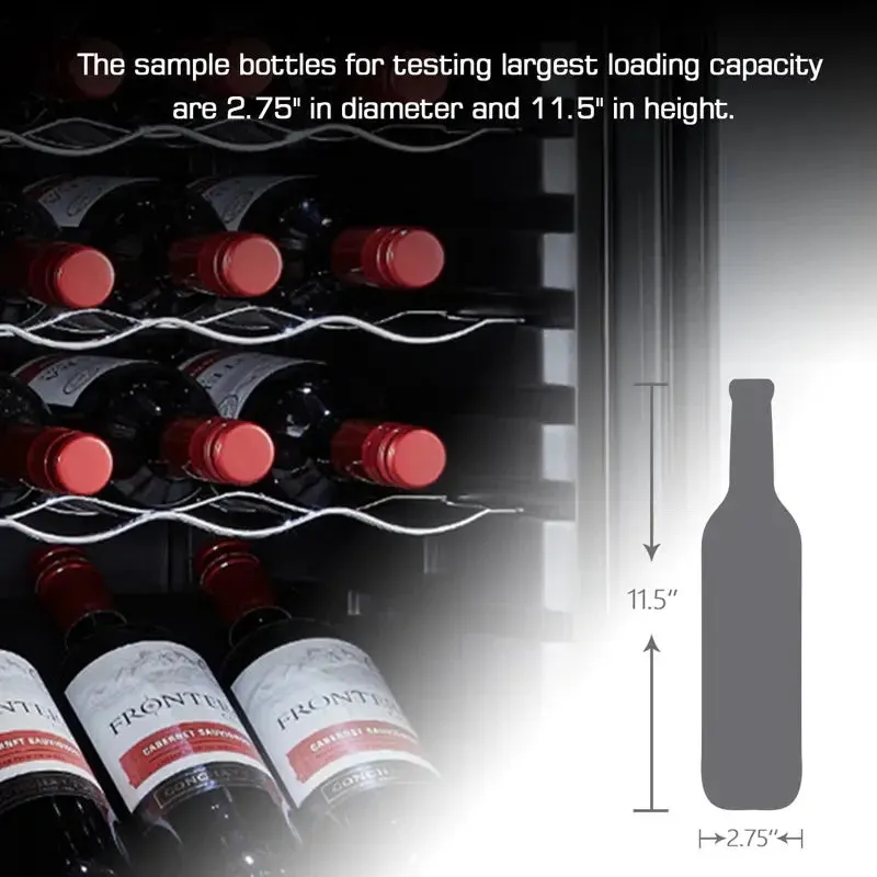 Kalamera 18 Bottle Free Standing Compressor Wine Cooler with Glass Door with Concealed Handle