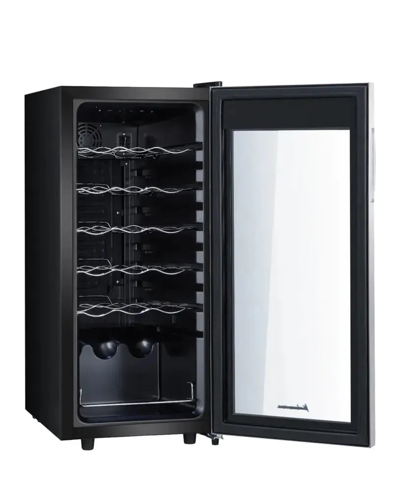 Kalamera 18 Bottle Free Standing Compressor Wine Cooler with Glass Door with Concealed Handle