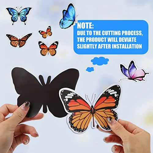 LUTER 10pcs Butterfly Magnets Stickers, Double Sided Patio Flexible Magnets Decorative Window Magnetic for Refrigerator Window Screen Patio Sliding Doors Garage Protector