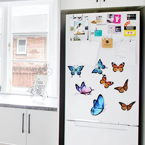LUTER 10pcs Butterfly Magnets Stickers, Double Sided Patio Flexible Magnets Decorative Window Magnetic for Refrigerator Window Screen Patio Sliding Doors Garage Protector