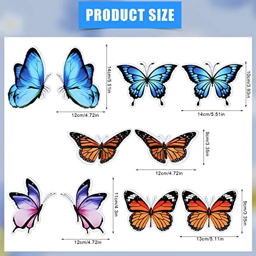LUTER 10pcs Butterfly Magnets Stickers, Double Sided Patio Flexible Magnets Decorative Window Magnetic for Refrigerator Window Screen Patio Sliding Doors Garage Protector