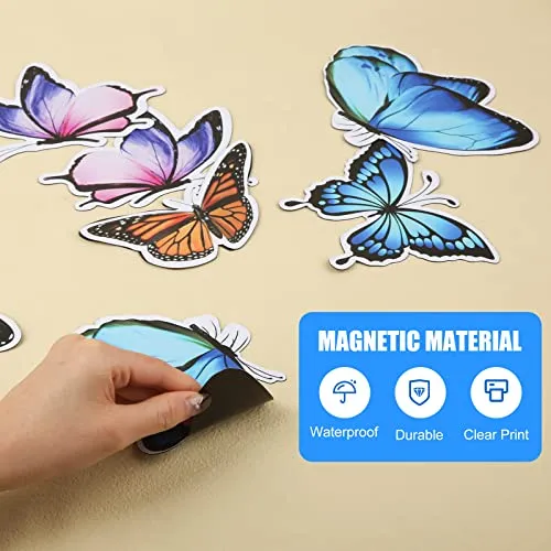 LUTER 10pcs Butterfly Magnets Stickers, Double Sided Patio Flexible Magnets Decorative Window Magnetic for Refrigerator Window Screen Patio Sliding Doors Garage Protector