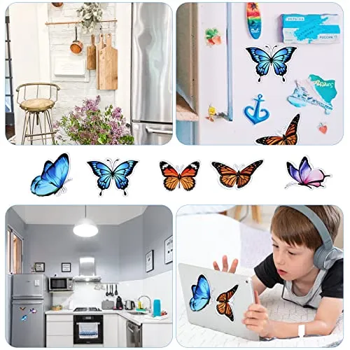 LUTER 10pcs Butterfly Magnets Stickers, Double Sided Patio Flexible Magnets Decorative Window Magnetic for Refrigerator Window Screen Patio Sliding Doors Garage Protector