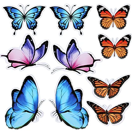 LUTER 10pcs Butterfly Magnets Stickers, Double Sided Patio Flexible Magnets Decorative Window Magnetic for Refrigerator Window Screen Patio Sliding Doors Garage Protector
