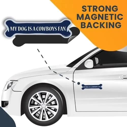 Magnet Me Up My Dog is a Cowboys Fan Bone Magnet Decal, 2x7 InchesHeavy Duty for Car Truck SUV Waterproof …