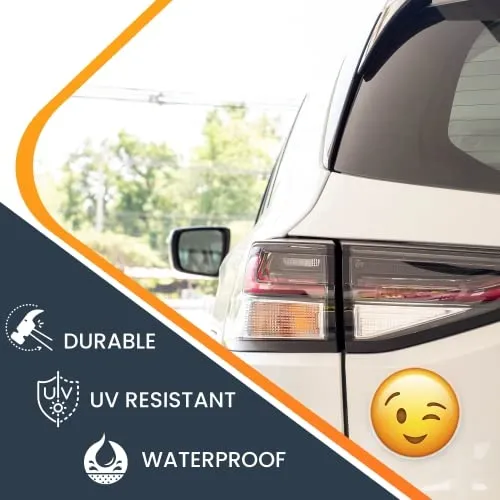 Magnet Me Up Wink Emoticon Magnet Decal, 5 Inch Round, Cute Decorative Self-Expression Magnet for Car, Truck, SUV, Or Any Magnetic Surface