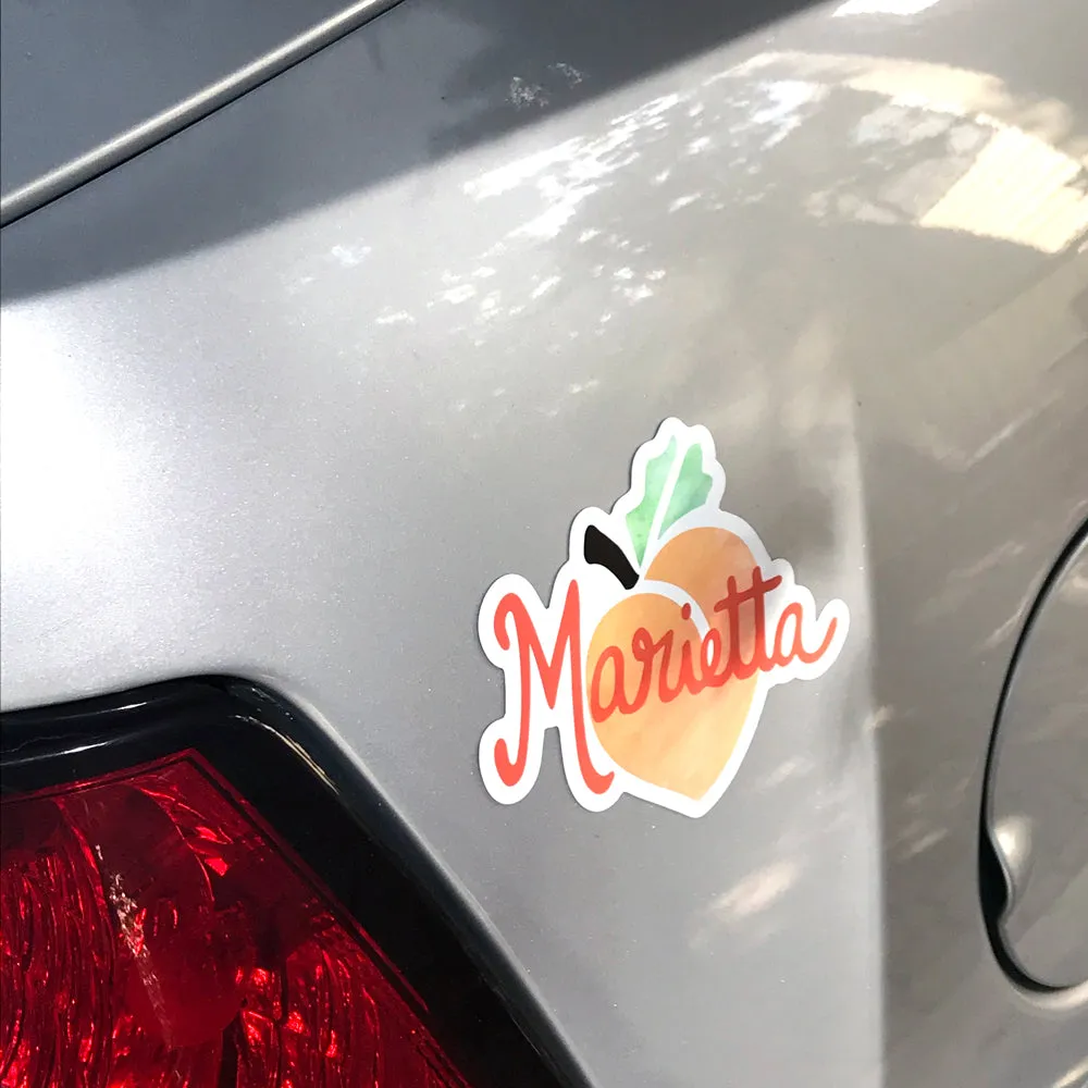 Marietta Peach Vinyl Magnet - Waterproof & Scratch Resistant