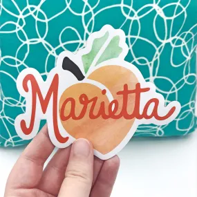 Marietta Peach Vinyl Magnet - Waterproof & Scratch Resistant