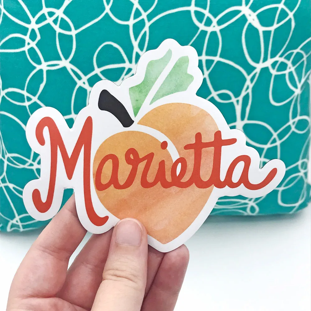 Marietta Peach Vinyl Magnet - Waterproof & Scratch Resistant