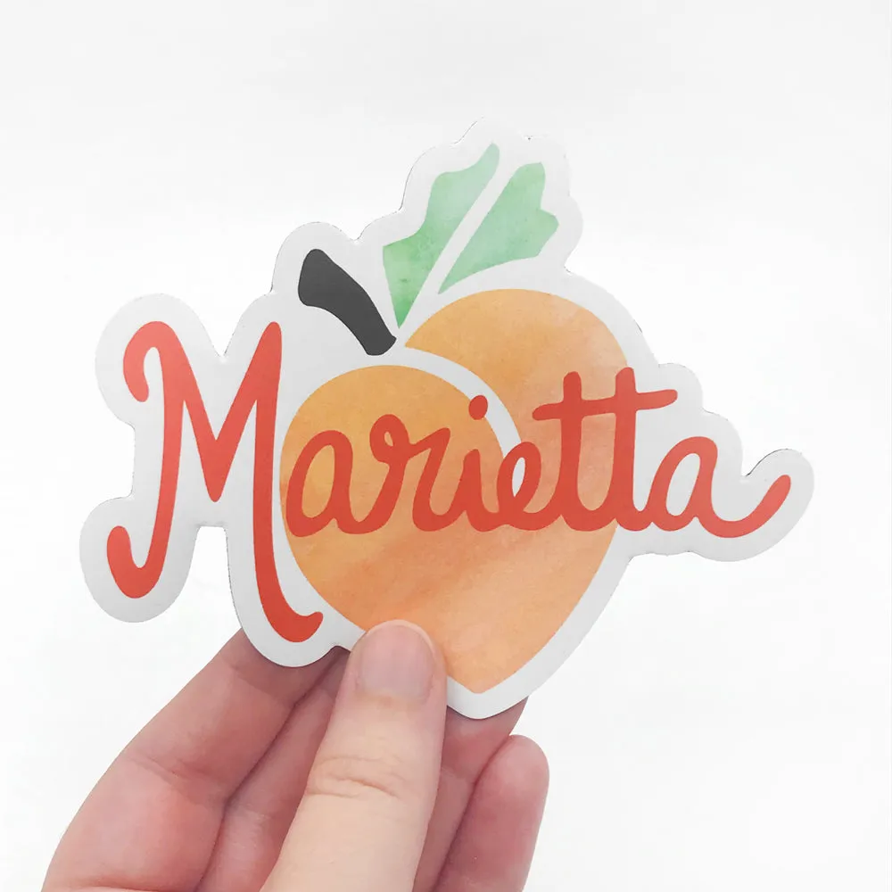 Marietta Peach Vinyl Magnet - Waterproof & Scratch Resistant