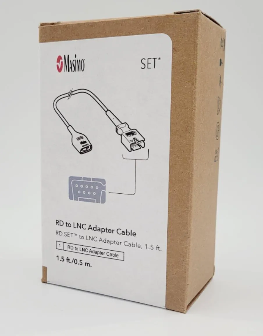 Masimo 4105 RD to LNC Adapter Cable 1.5Ft 0.5m New