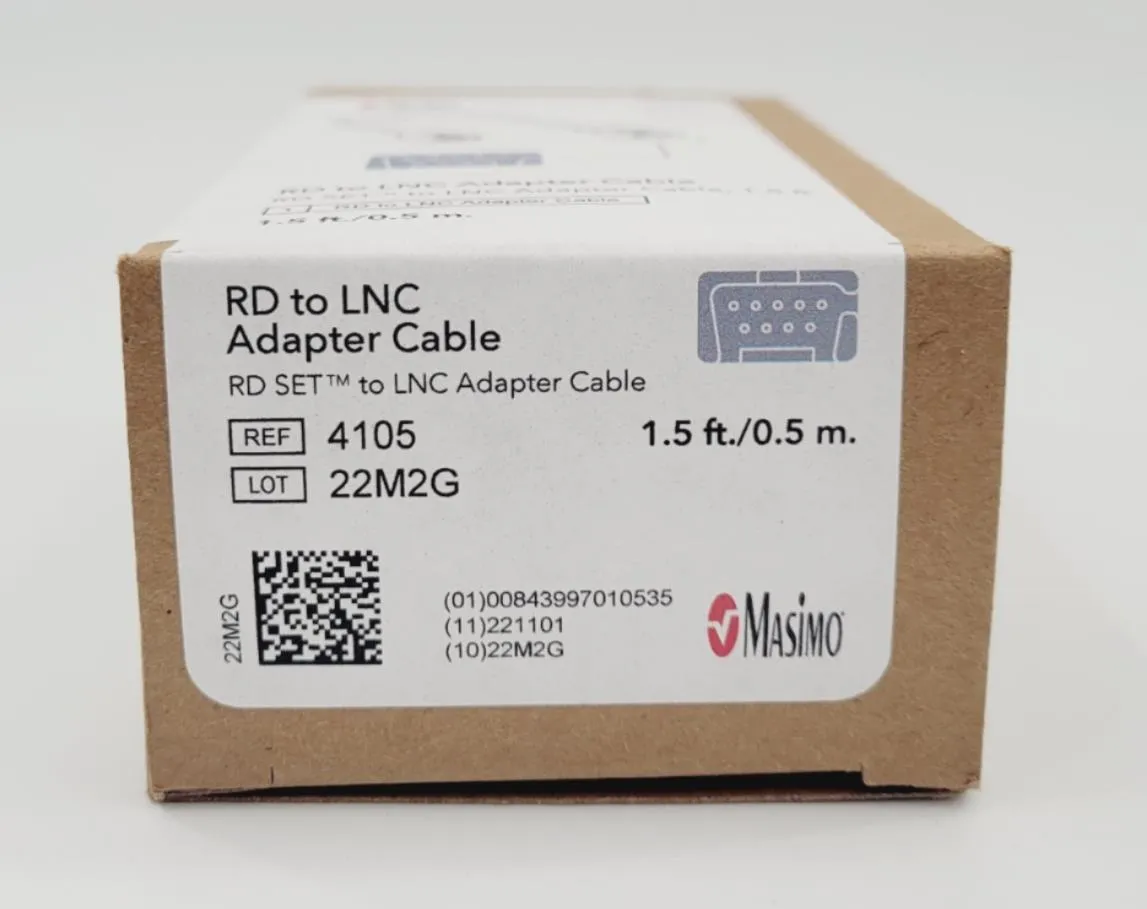 Masimo 4105 RD to LNC Adapter Cable 1.5Ft 0.5m New