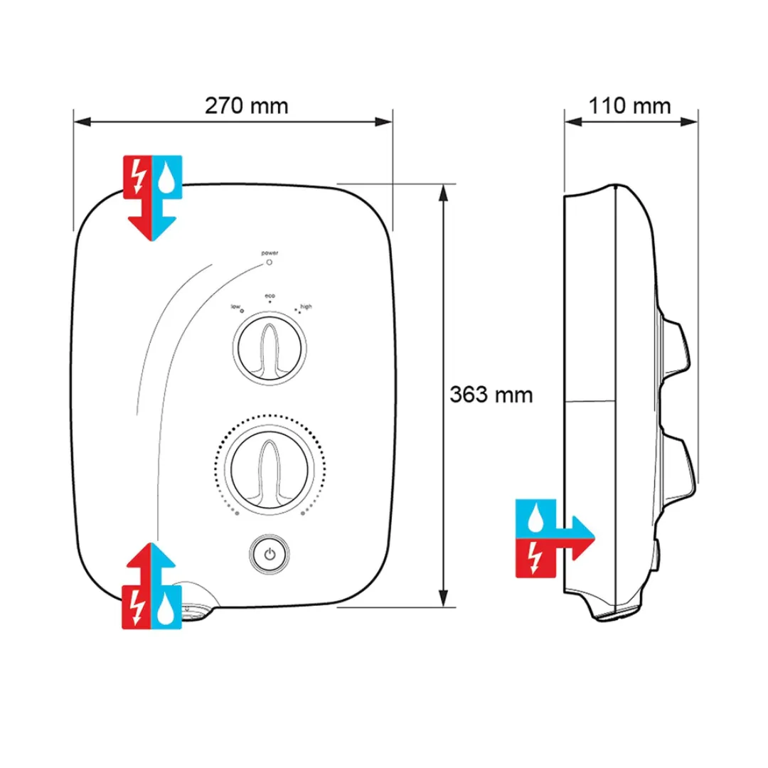 Mira Elite SE White | Chrome 9.8KW Silent Pumped Electric Shower
