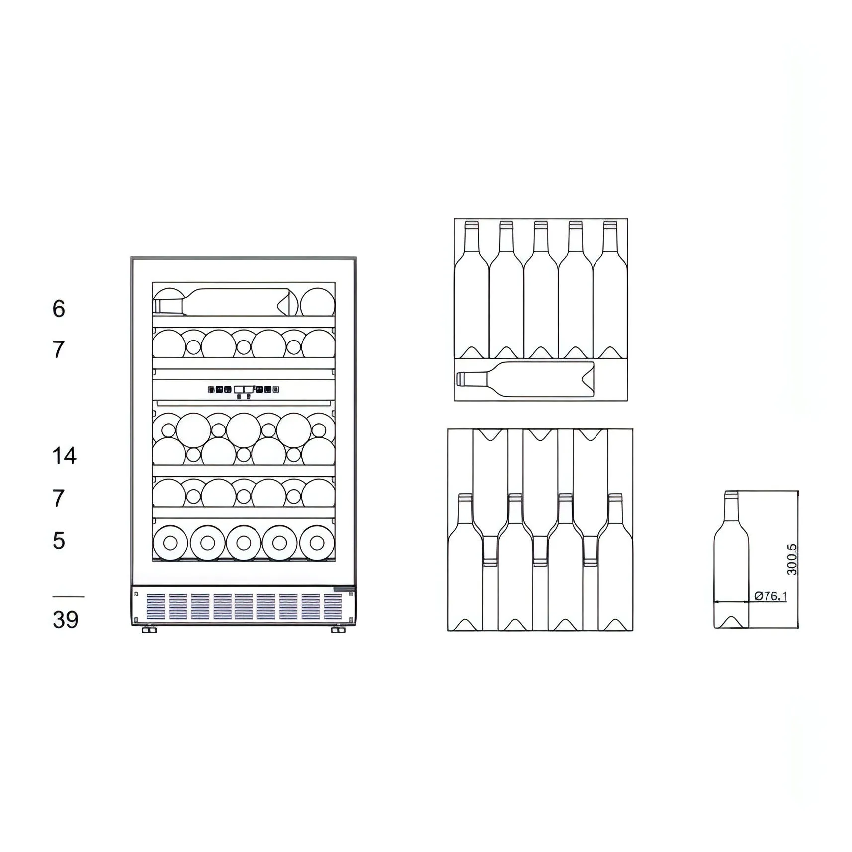 mQuvée - 500mm - Undercounter - WineCave 700 50D Modern