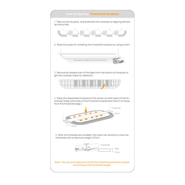 Narwal Freo/Freo X Ultra/Freo X Plus/Freo Z Ultra Threshold Strip Kit (6 pcs of components）