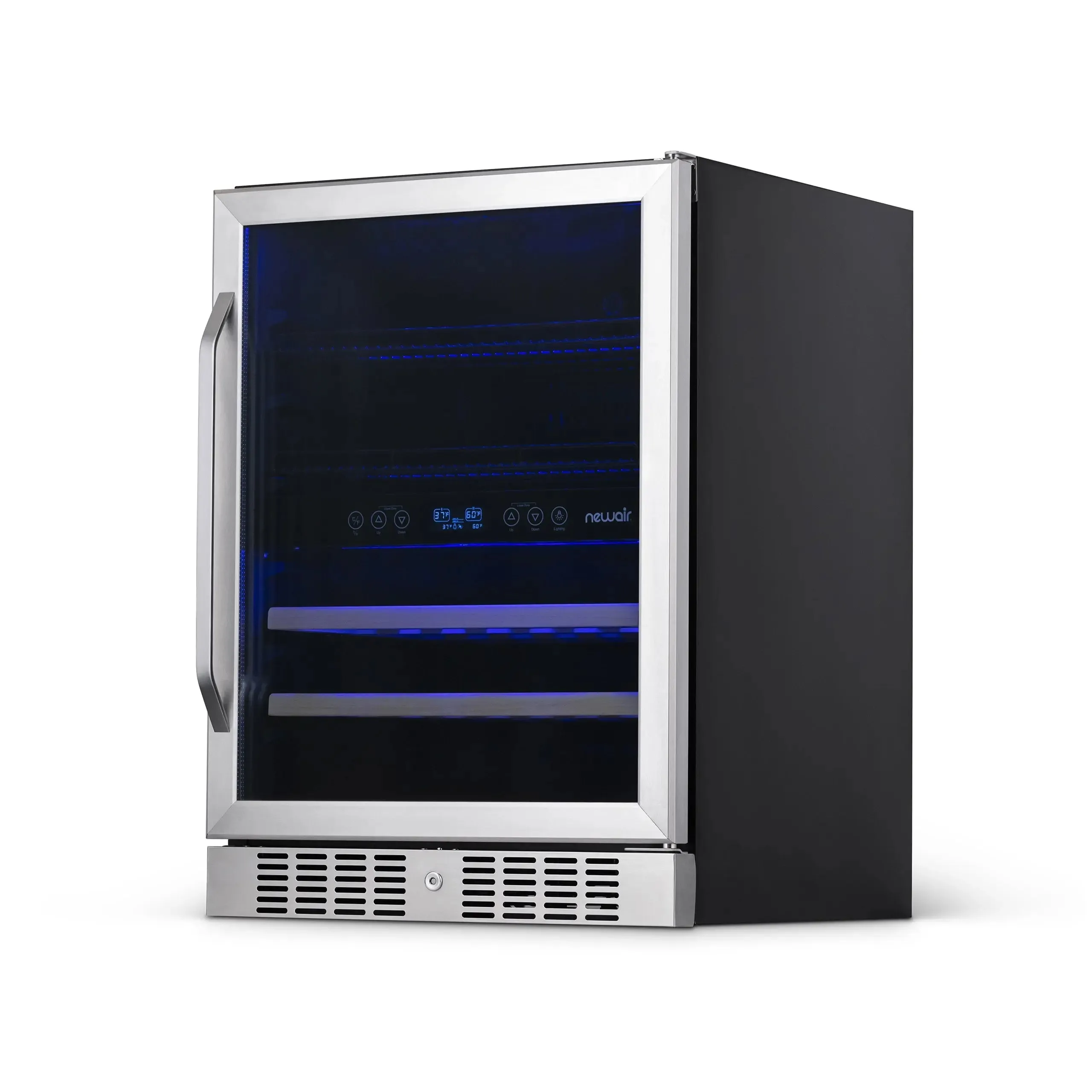 Newair 20 Bottle 70 Can Wine and Beverage Refrigerator Cooler, Built-In Dual Zone Fridge in Stainless Steel for Home, Office or Bar